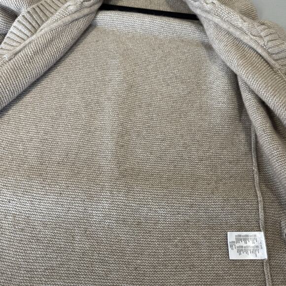 Lacoste Shawl Collar Cardigan Womens M FR 38 Beige Wool Cashmere Rabbit Blend - Picture 5 of 8